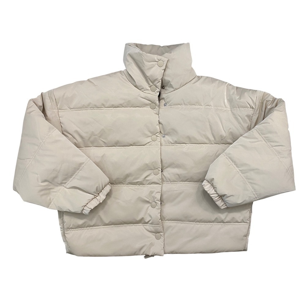 Wild Fable Iridescent Shine Duvet Puffer Jacket Womens M Y2K Blue